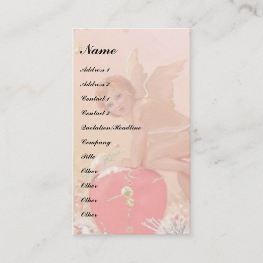 ondeugende cherub visitekaartje (Voorkant)