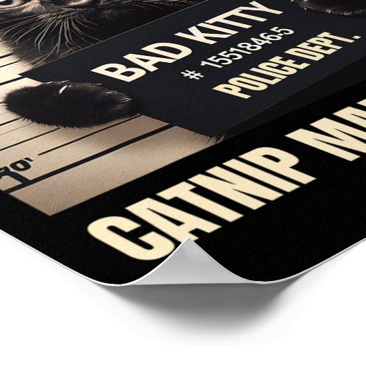 Ondeugende Kat gevangenis foto Catnip liet me doen Poster (Hoek)