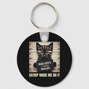 Ondeugende Kat gevangenis foto Catnip liet me doen Sleutelhanger