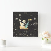Ondeugende kat vierkante wandklok (Huis)