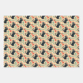 Ondeugende Kerstkat met Ornamenten Inpakpapier Vel (Voorkant 2)