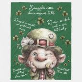 Ondeugende Leprechaun  Fleece Deken (Voorkant)