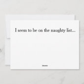 Ondeugende lijst - Reluctant Santa Dachshund Feestdagenkaart (Achterkant)