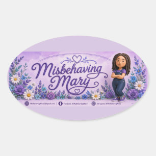 Ondeugende Mary retouradreslabels Ovale Sticker