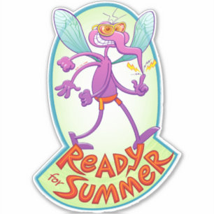 Ondeugende mug klaar om je te bijten deze zomer sticker