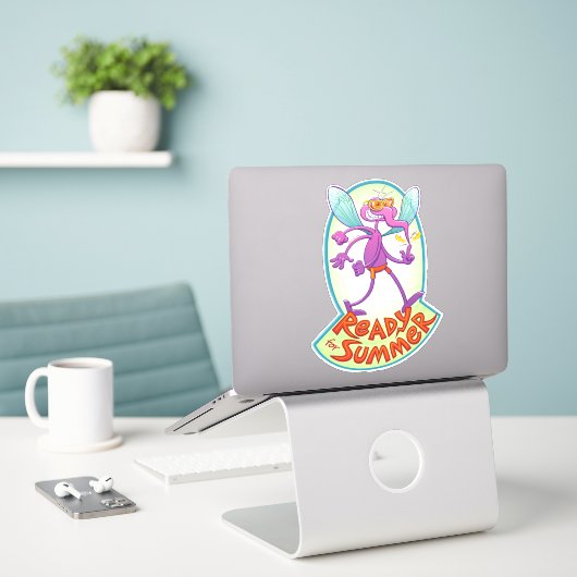 Ondeugende mug klaar om je te bijten deze zomer sticker (Laptop op bureau)