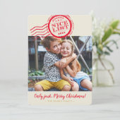 ONDEUGENDE of LEUKE FOTO grappige kerstman lijst s Feestdagenkaart (Staand voorkant)