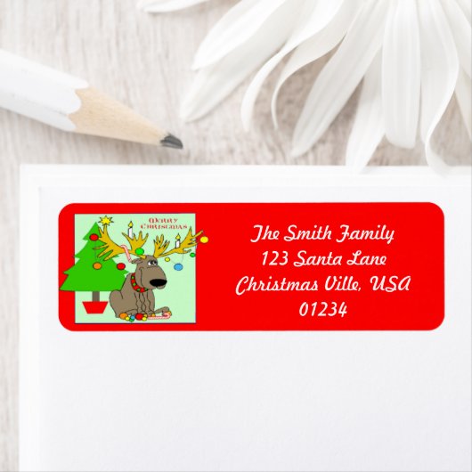 Ondeugende rendieren Adresetiketten Etiket (Insitu)
