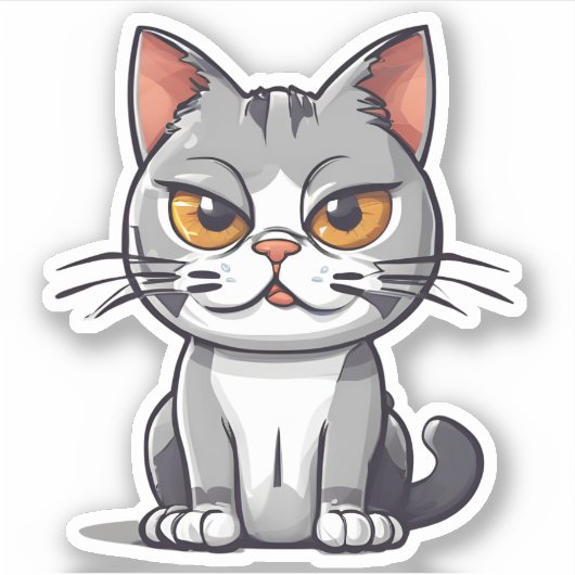 Ondeugende Sneaky Cat Waterdicht Sticker (Voorkant)