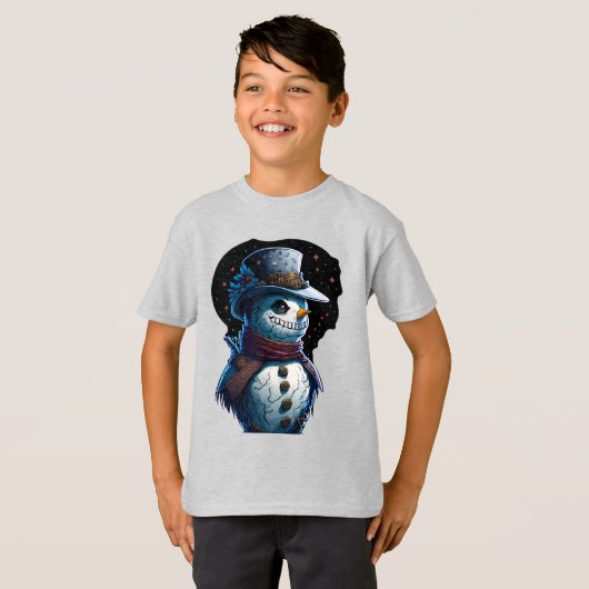 Ondeugende sneeuwman t-shirt (Voorkant volledig)