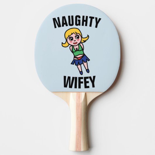 ONDEUGENDE VROUW (VROUW) GRAPPIGE Ping Pong Paddle Tafeltennisbatje (Voorkant)