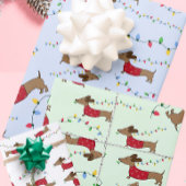 Ondeugende Wiener Hond Stelen Kerstboom Lichten Inpakpapier Vel