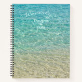 Ondiep water gepersonaliseerde turquoise & zand notitieboek (Voorkant)