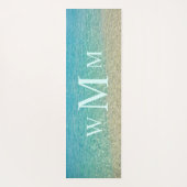 Ondiep water gepersonaliseerde turquoise & zand yogamat (Achterkant)