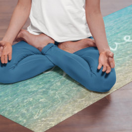 Ondiep water gepersonaliseerde turquoise & zand yogamat