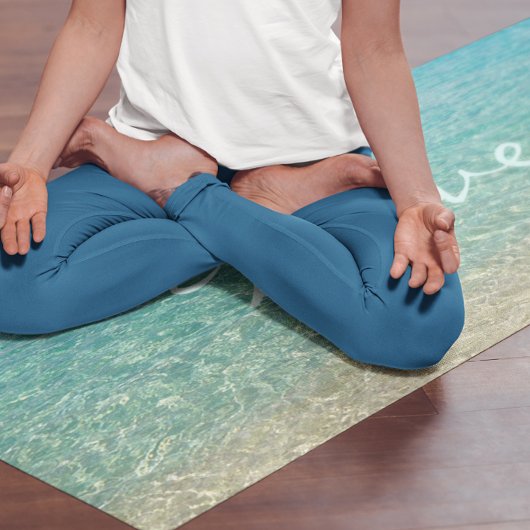 Ondiep water gepersonaliseerde turquoise & zand yogamat