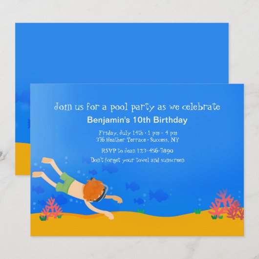 Ondiepe duik uitnodiging (Voorkant / Achterkant)