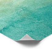 Ondiepe vanuit de lucht Aquarel Kustkunst Poster (Hoek)