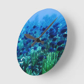 Ondiepte van de Blauwe Vissen van de Discus Ronde Klok (Hoek)