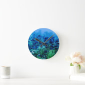 Ondiepte van de Blauwe Vissen van de Discus Ronde Klok (Huis)