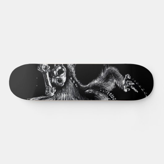 Ondode aap met Harmonica Skateboard (Horizontaal)
