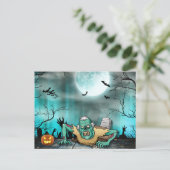 Ondode en ongehinderde Halloween Holiday Briefkaar Feestdagenkaart (Staand voorkant)