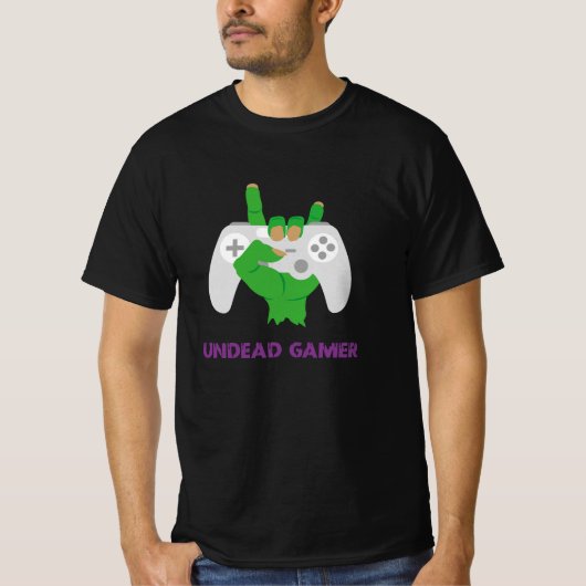 Ondode Gamer Zombie Humor T-shirt (Voorkant)