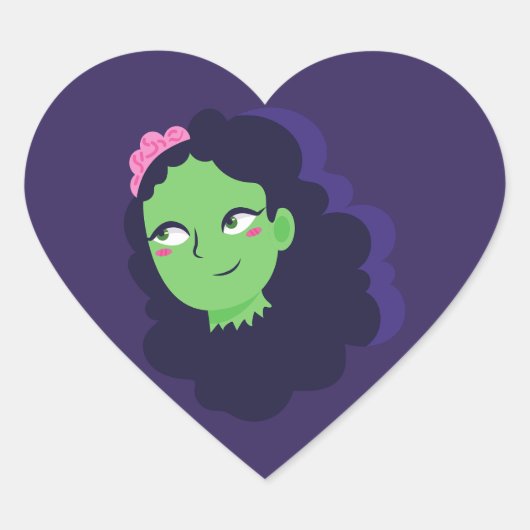 Ondode Halloween Zombie Woman Monster Bride Hart Sticker (Voorkant)