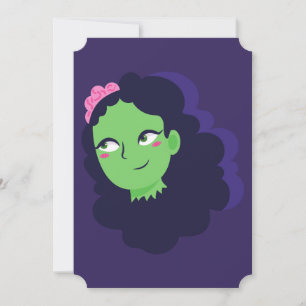 Ondode Halloween Zombie Woman Monster Bride Kaart