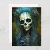 Ondode Woman Skeleton Horror Briefkaart (Voorkant / Achterkant)