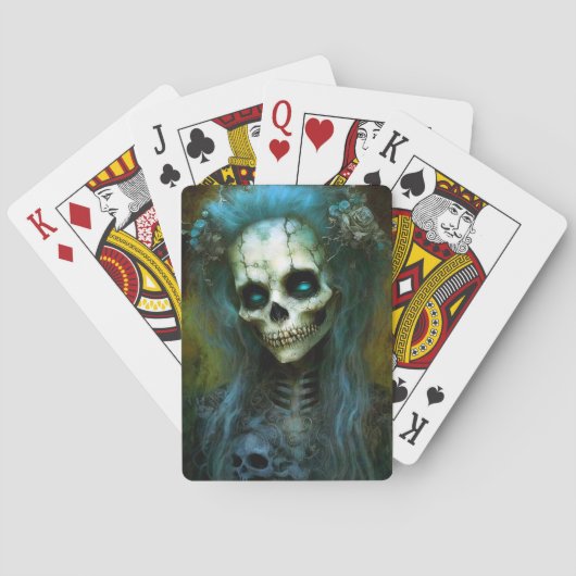 Ondode Woman Skeleton Horror Pokerkaarten (Achterkant)