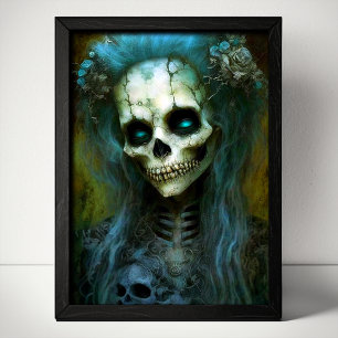 Ondode Woman Skeleton Horror Poster