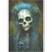 Ondode Woman Skeleton Horror Sticker (Voorkant)