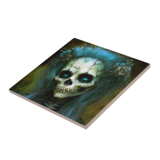 Ondode Woman Skeleton Horror Tegeltje (Zijkant)