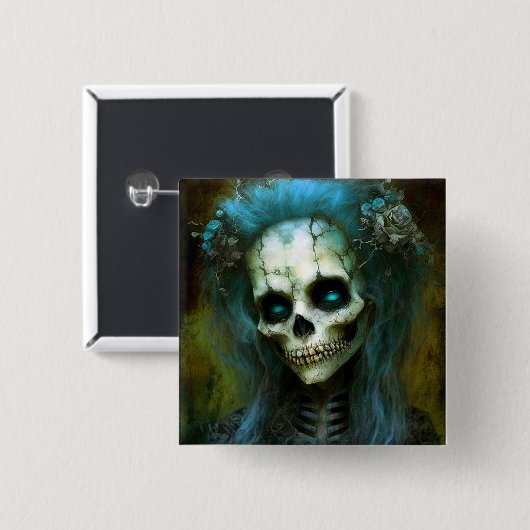 Ondode Woman Skeleton Horror Vierkante Button 5,1 Cm (Voorkant /achterkant)