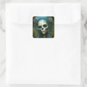 Ondode Woman Skeleton Horror Vierkante Sticker (Tas)