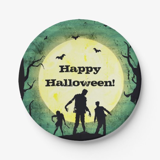 Ondode Zombies Zombie Halloween Feest Papieren Bordje (Voorkant)