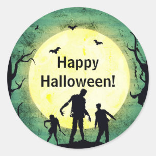 Ondode Zombies Zombie Halloween Feest Ronde Sticker