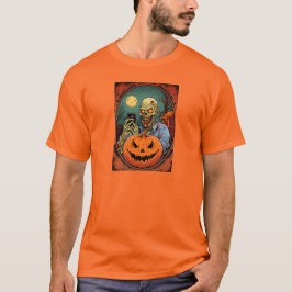 Ondoden Selfie: Zombie Pompoen Snap T-shirt
