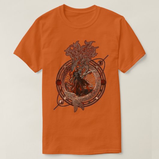 Ondood Necromancer Zombie Warlock T-shirt (Design voorkant)