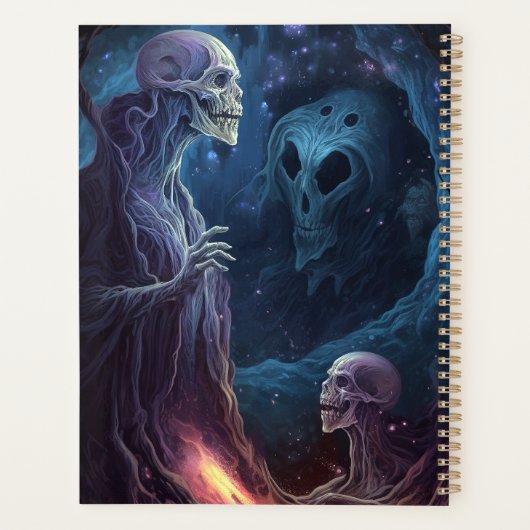 Ondood skelet maakt horrorkunst planner (Achterkant)