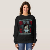 Ondood Zombie en Skulls Ugly Holiday Sweater (Voorkant volledig)