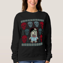 Ondood Zombie en Skulls Ugly Holiday Sweater