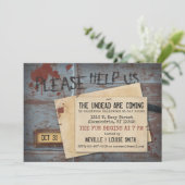 Ondood Zombie Halloween | Kreepachtige uitnodiging (Staand voorkant)