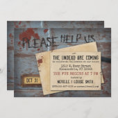 Ondood Zombie Halloween | Kreepachtige uitnodiging (Voorkant / Achterkant)