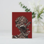 Ondood Zombie's gehuld Rotten Flesh Cry Briefkaart (Staand voorkant)