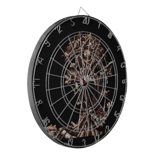 Ondood Zombie's gehuld Rotten Flesh Cry Dartbord (Voorkant Links)