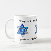Ondoorzichtig Glas in lood Magen David Koffiemok (Links)