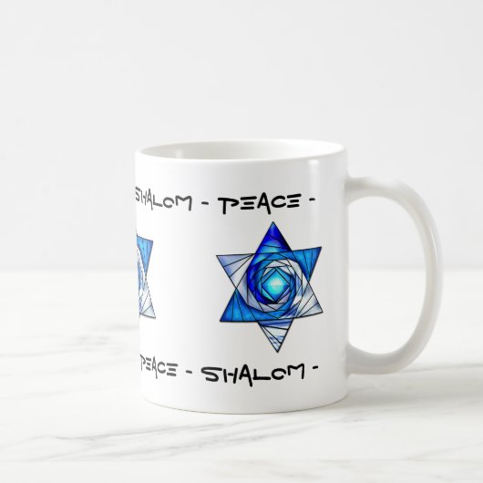 Ondoorzichtig Glas in lood Magen David Koffiemok (Rechts)