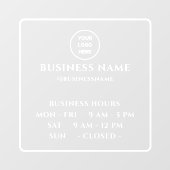 Ondoorzichtig Minimalistische Openingstijd Met Log Raamsticker (Vel)